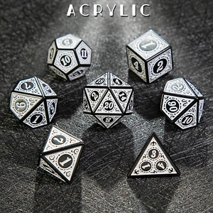 Poly RPG Würfel Set Polyedrisch DND D&D DSA Rollenspiele 7-Teilig W4 - W20 - Picture 1 of 16