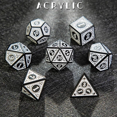 Poly RPG Würfel Set Polyedrisch Würfelzeit 7-Teilig W4-W20 DND DSA Rollenspiel - Bild 1 von 4