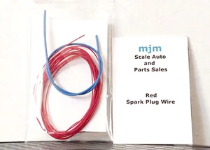 6 Feet Red Spark Plug Wire 1/24 1/25 Scale Models With Blue Boot Material - Picture 1 of 2