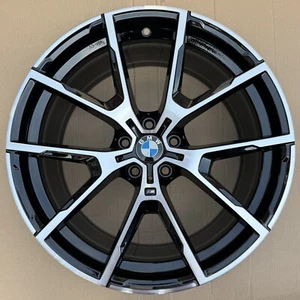 728M 20” GENUINE BMW 8 SERIES G14 REAR ALLOY WHEEL BLACK DIAMOND CUT 9J 8072024 - Picture 1 of 12