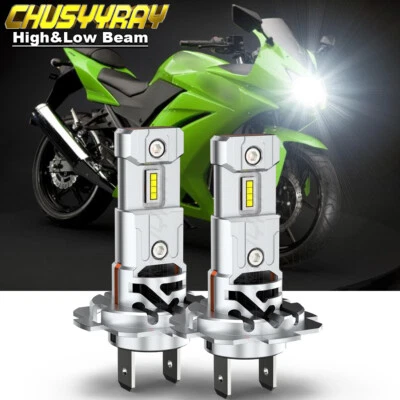 For Kawasaki Ninja 250R 2009 2010 2011 2012 Motorcycle H7 LED Headlight white - Image 1 of 4
