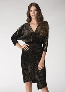 Closet Velvet Wrap Dress Jersey Kimono London Sizes 12 Uk BNWT RRP £60 Black - Picture 1 of 6