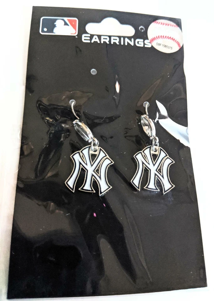 Висячие серьги с кристаллами New York Yankees MLB, бейсбольная бижутерия - Изображение 1 из 1