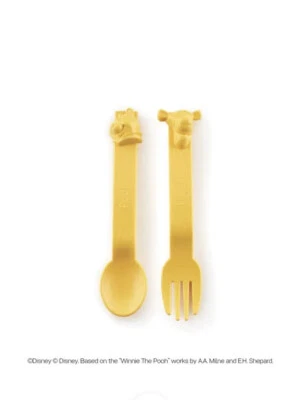 A) BRAND NEW TUPPERWARE DISNEY WINNIE POOH YELLOW BPA FREE KIDS UTENSILS