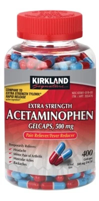 Kirkland Extra Strength Rapid Release Acetaminophen 500mg, 400 Gelcaps - Image 1 of 2