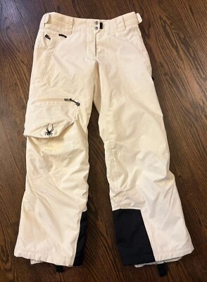 Pantalones de esquí para nieve aislados Spyder para mujer tiro medio blanco/negro talla mediana 4/6 Foto 1 de 4