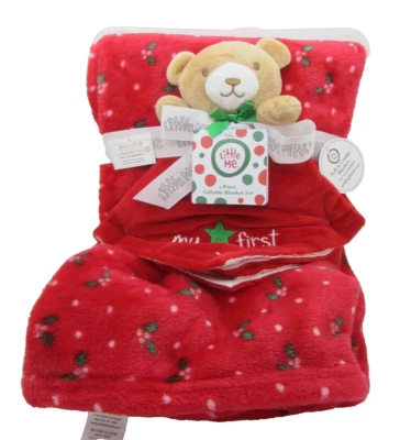 Little Me Teddy Bear Manta de Seguridad y Manta Roja Mi Primer Set de Regalo de Navidad Foto 1 de 4