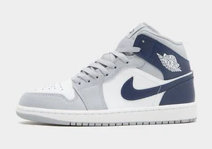 Authentic Jordan Air 1 Mid® ( Men Size: UK 10 EUR 45 ) White / Navy-Grey - Bild 1 von 7