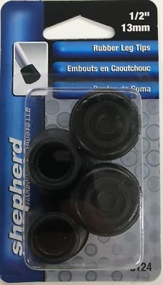 Puntas de goma Shepherd 9124 de 1/2 pulgada, negras, paquete de 4 Foto 1 de 2