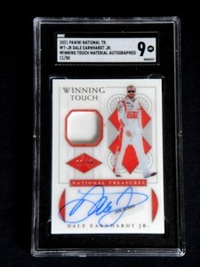 DALE EARNHARDT JR. 2021 PANINI NATIONAL TREASURES AUTOGRAPH PATCH WINNING TOUCH