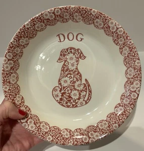 VERY RARE Royal Crownford Staffordshire CALICO RED Dog Pet Bowl - Picture 1 of 10