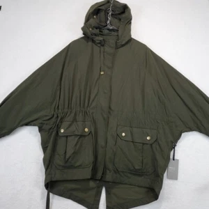 FOREVER 21 Olive Green Military Utility Jacket Women's L Chore Hooded Gorpcore - Picture 1 of 16