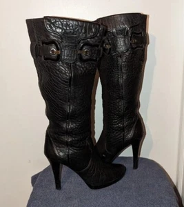 Fendi Crocodile Leather Boots Womens Size EU 38.5 US 8.5 Black Platform Croc - Picture 1 of 24