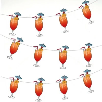 Cocktail Glass Bunting Birthday Hen Do Pub Bars Adults Party Decorations 12pcs - Image 1 of 4