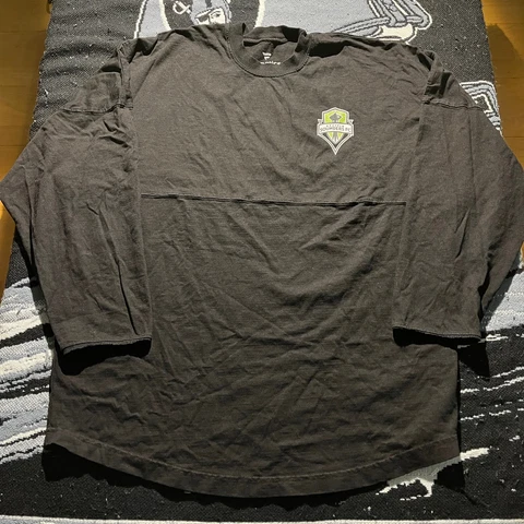 Seattle Sounders MLS Soccer  Puff Print Long 1/4 Sleeve Shirt Size Adult Medium Cover