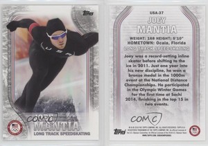 2018 US Olympic & Paralympic Team and Hopefuls Silver Joey Mantia Rookie RC