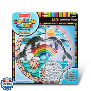 Melissa and Doug Stained Glass Made Easy Craft Kit: Dolphins - 180+ Stickers - Picture 1 of 5