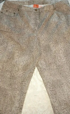 Pantalones Hearts Of Palm patrón serpiente beige y marrón talla 18W Foto 1 de 4