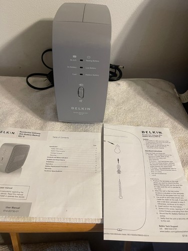 Belkin AT&T Residential Gateway RG Battery Backup Rev B CF UPS BU3DC001 ...