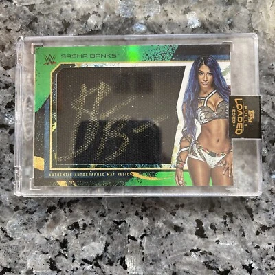 2020 Topps WWE Fully Loaded SASHA BANKS NXT Takeover Autograph Mat Relic #34/50 - Image 1 of 3