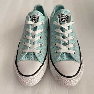 Converse Sneakers Womens 5.5 Chuck Taylor All-Star OX Motel Pool/White Blue New - Picture 1 of 7