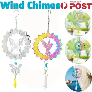 3D Metal Wind Chimes Spinner Stainless Steel Yard Garden Rotating Hanging Decor - Bild 1 von 18