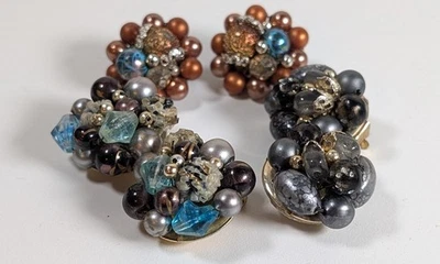 De colección Tres Pares Granny Core Cuentas Racimo Pendientes 2 Pares Hong Kong 1 Sin Firmar  Foto 1 de 4