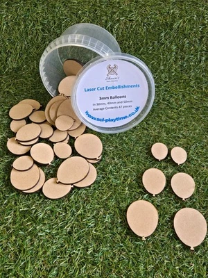 3mm MDF Laser Cut Balloon Embellishments - Image 1 of 4