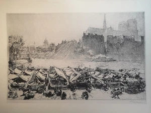 Druck v. 1926: Auguste-Louis Lepère, Le Grande Marché aux Pommes (c. 1900). Cour - Bild 1 von 2