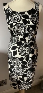 LK Bennett cream/Black Floral shift Dress size 14 excellent condition - Picture 1 of 2