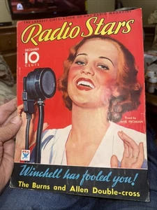 RADIO STARS Magazine December 1933 Jane Froman Cover. Bagged - Picture 1 of 1