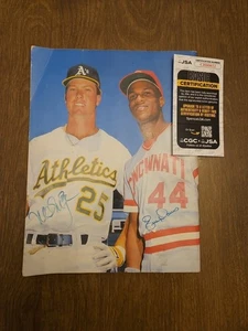 Mark Mcgwire Autographed Beckett Magazine JSA Cert With Eric Davis - Picture 1 of 5