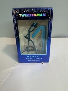 NWT Tweezerman Majestic Turquoise Eyelash Curler & Lash Comb Stardust Lash Set - Picture 1 of 7