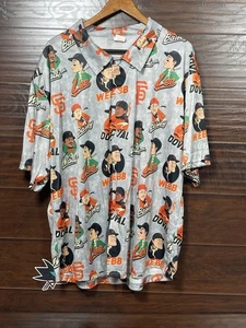 Camisa Hawaiana Botones Bobblehead Gigantes de San Francisco Adulto XL Gris SGA Usada - Imagen 1 de 7