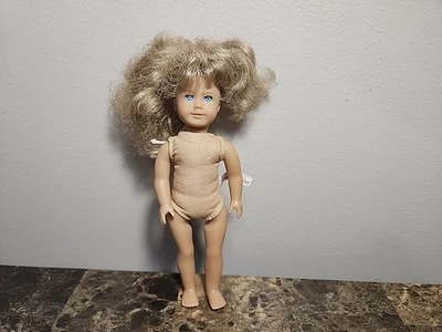 Mini muñeca American Girl cabello rubio ojos azules vinilo cuerpo de tela Foto 1 de 4