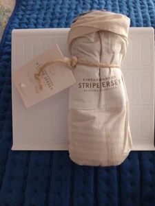 Restoration Hardware Vintage Stripe Jersey Pillowcase-Navy/Gray-Orig Muslin Pouc - Picture 1 of 4
