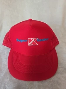 Vintage Kmart Supercenter Trucker Cap Red 80s Foam Mesh - Picture 1 of 5
