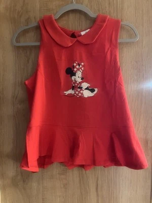 Camisa Disney Parks Med Disney Mujer Volantes Rojo Blanco Negro Minnie Mouse Tanque Foto 1 de 3