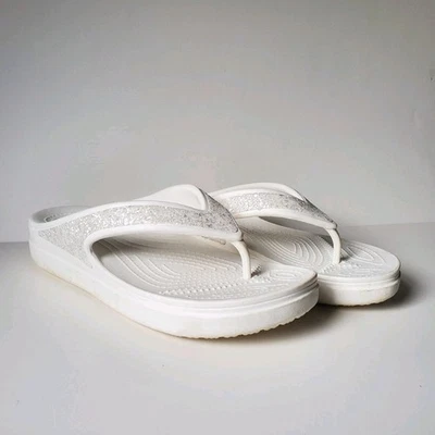 Chanclas Crocs Sloane para mujer talla 9 adornadas sandalias con cuentas brillantes plataforma Foto 1 de 4