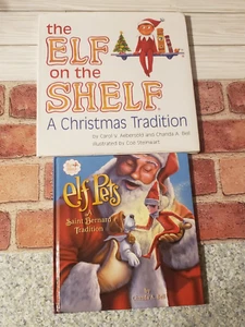 CHRISTMAS TRADITION - LOT OF 2 HARDCOVER BOOKS - ELF ON THE SHELF &ELF PETS - Picture 1 of 4