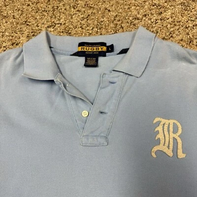 Rugby Ralph Lauren Polo Parche Bordado Logo Azul Camiseta Informal Talla Grande Foto 1 de 3