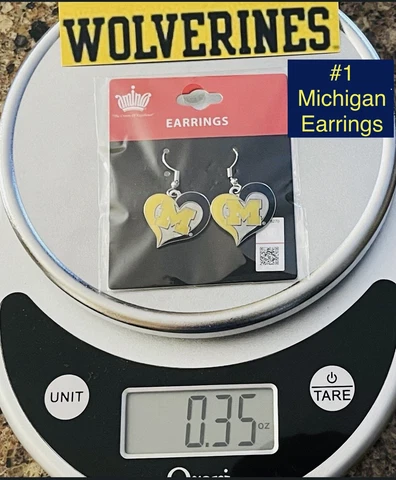 Michigan Wolverines Swirl Heart Earrings Cover