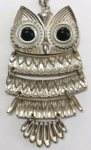 Claire’s Gold Tone White Enamel Large Owl W/ Black Eyes Pendant Necklace - Picture 1 of 5