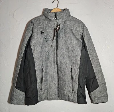 NWT Devon & Jones Mens UTK Technology Grey Coat Hidden Hood 4 Pockets Size LG - Image 1 of 4