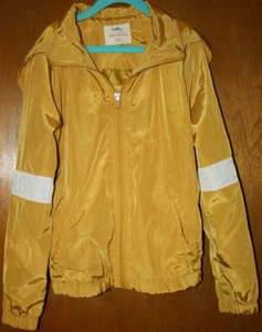 Girls Kelly By 26 International Windbreaker Jacket Sz S(7/8) Gold White Stripes - Picture 1 of 10