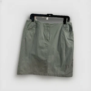 Marsh Landing Sage Green Cotton Casual Mini Skirt with Pockets Size 12 - Picture 1 of 3