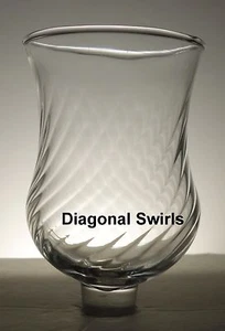 Home Interiors Small Diagonal Swirls Clear Votive Cup w/ rubber grommet - Picture 1 of 1