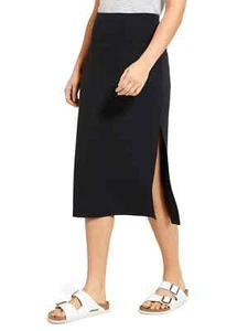 Athleta Oceana schwarzer Strick Jersey Stretch Midi Rock Damen Gr. M minimalistisch - Bild 1 von 8