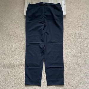 Pantaloni eleganti alla caviglia Lafayette 148 New York donna 8 blu navy misto lana vergine quasi nuovi - Foto 1 di 12