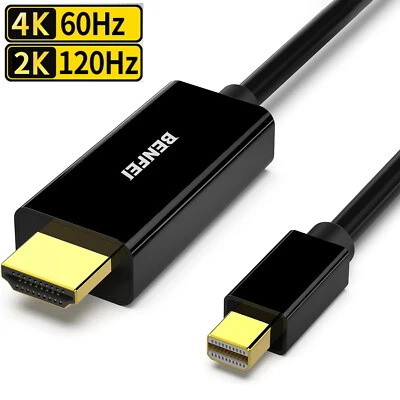 Mini DisplayPort DP Thunderbolt to HDMI Cable Adapter HD 4K@60Hz 2K@120Hz 1m-3m - Image 1 of 4